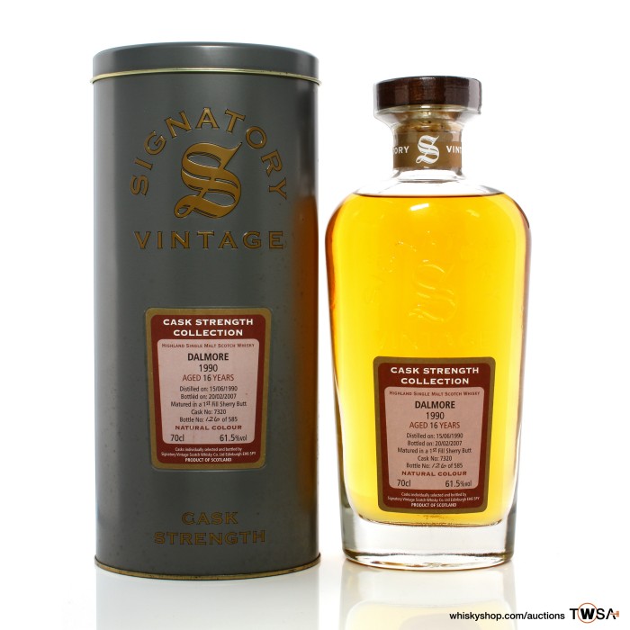 Dalmore 1990 16 Year Old Single Cask #7320 Signatory Cash strength Collection