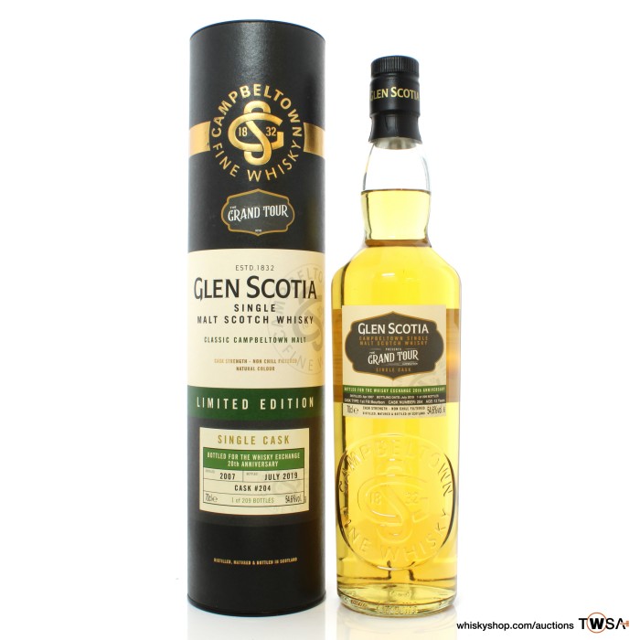 Glen Scotia 2007 12 Year Old Single Cask #204 The Grand Tour - TWE 20th Anniversary