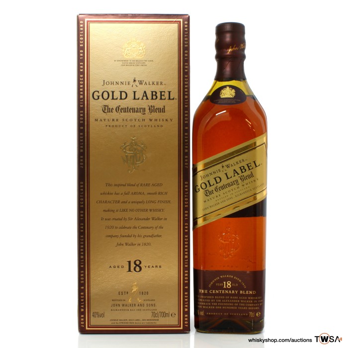 Johnnie Walker 18 Year Old Gold Label The Centenary Blend