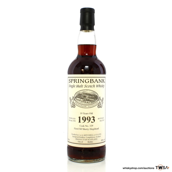Springbank 1993 19 Year Old Single Cask #329